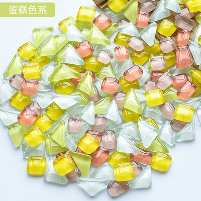 50 vnt. netaisyklingos formos mišraus krištolinio stiklo spalvingi mozaikiniai akmenys, pasidaryk pats, rankų darbo vaikų kūrybinių dekoravimo priedų lipdukas