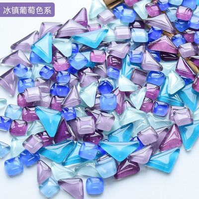 50 vnt. netaisyklingos formos mišraus krištolinio stiklo spalvingi mozaikiniai akmenys, pasidaryk pats, rankų darbo vaikų kūrybinių dekoravimo priedų lipdukas