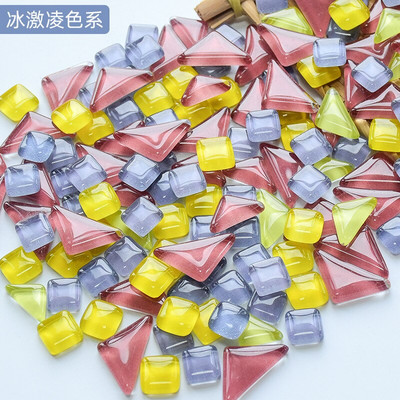 50 vnt. netaisyklingos formos mišraus krištolinio stiklo spalvingi mozaikiniai akmenys, pasidaryk pats, rankų darbo vaikų kūrybinių dekoravimo priedų lipdukas