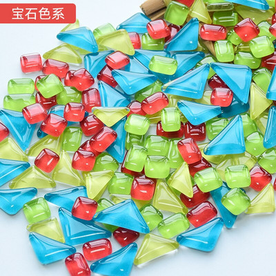 50 vnt. netaisyklingos formos mišraus krištolinio stiklo spalvingi mozaikiniai akmenys, pasidaryk pats, rankų darbo vaikų kūrybinių dekoravimo priedų lipdukas