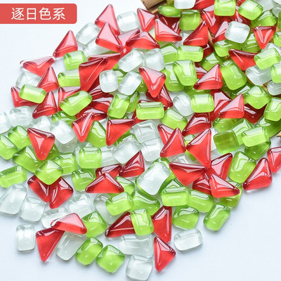 50 vnt. netaisyklingos formos mišraus krištolinio stiklo spalvingi mozaikiniai akmenys, pasidaryk pats, rankų darbo vaikų kūrybinių dekoravimo priedų lipdukas