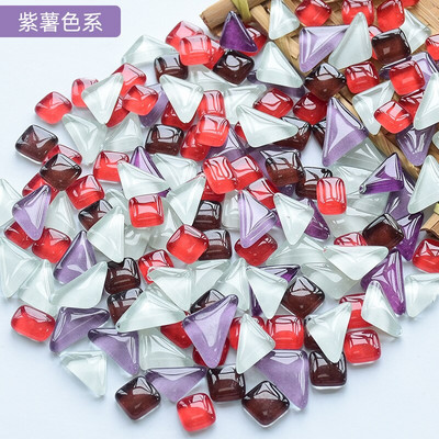 50 vnt. netaisyklingos formos mišraus krištolinio stiklo spalvingi mozaikiniai akmenys, pasidaryk pats, rankų darbo vaikų kūrybinių dekoravimo priedų lipdukas