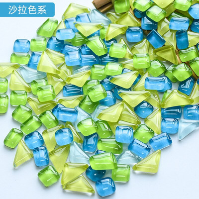 50 vnt. netaisyklingos formos mišraus krištolinio stiklo spalvingi mozaikiniai akmenys, pasidaryk pats, rankų darbo vaikų kūrybinių dekoravimo priedų lipdukas