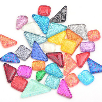 JUNAO Mix Color Glass Mosaic Tile Regular Mosaic Stones Glass Pebbles Tile Αυτοκόλλητο για DIY Υλικά διακόσμησης τοίχου