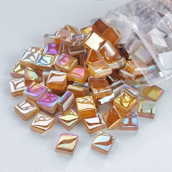 50PCS Квадратни кристални стъклени преливащи се мозаечни камъни Направи си сам ръчно изработени детски креативни аксесоари за декорация Стикери