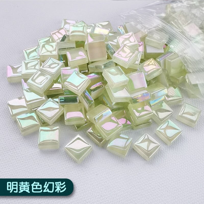 50 ΤΕΜ τετράγωνο κρυστάλλινο γυαλί Iridescence Mosaic Stones DIY Χειροποίητα παιδικά δημιουργικά αξεσουάρ διακόσμησης Αυτοκόλλητα