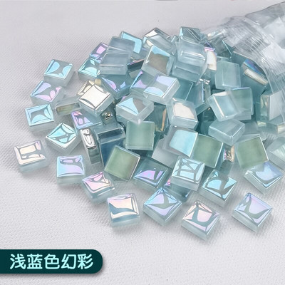 50 ΤΕΜ τετράγωνο κρυστάλλινο γυαλί Iridescence Mosaic Stones DIY Χειροποίητα παιδικά δημιουργικά αξεσουάρ διακόσμησης Αυτοκόλλητα