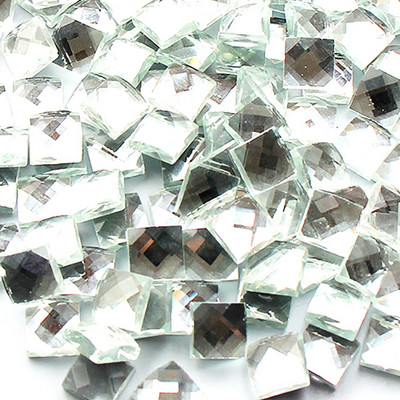 Caurspīdīgas kvadrātveida stikla kristāla mozaīkas flīzes amatniecībai DIY dimanta mozaīkas akmens dekorēšanai, radoši materiāli mozaīkas veidošanai