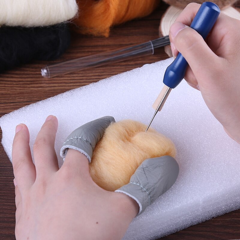 MIUSIE 4 tk puidust käepidemega nõelviltimisriistad villavildi tööriistade komplekt viltimisnõelte tarvikud algajale käsitööna