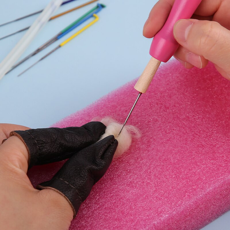 MIUSIE 4 tk puidust käepidemega nõelviltimisriistad villavildi tööriistade komplekt viltimisnõelte tarvikud algajale käsitööna