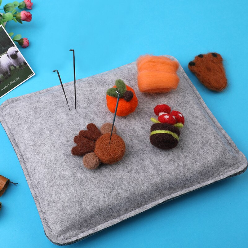 IMZAY Πολύχρωμο ξύλινο χερούλι με βελόνες τσόχας 3 μεγεθών Εργαλεία τσόχας 3 μεγεθών Κιτ εργαλείων τσόχα από μαλλί για αρχάριους