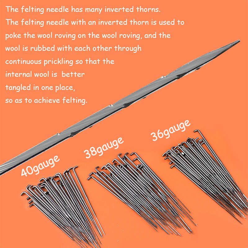 IMZAY Πολύχρωμο ξύλινο χερούλι με βελόνες τσόχας 3 μεγεθών Εργαλεία τσόχας 3 μεγεθών Κιτ εργαλείων τσόχα από μαλλί για αρχάριους