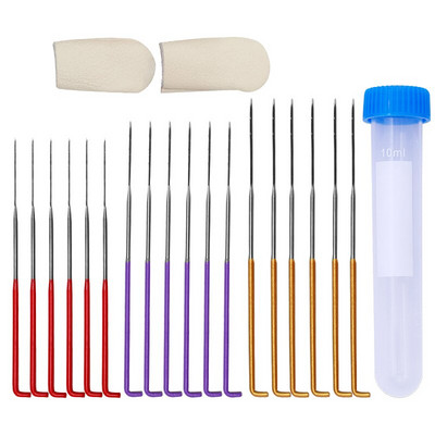 MIUSIE 15/18/30 ks farebné ihly na plstenie vlny, sada 3 veľkostí s chráničmi prstov, farebná drevená rukoväť, nástroj na výrobu vlnenej plsti pre domácich majstrov