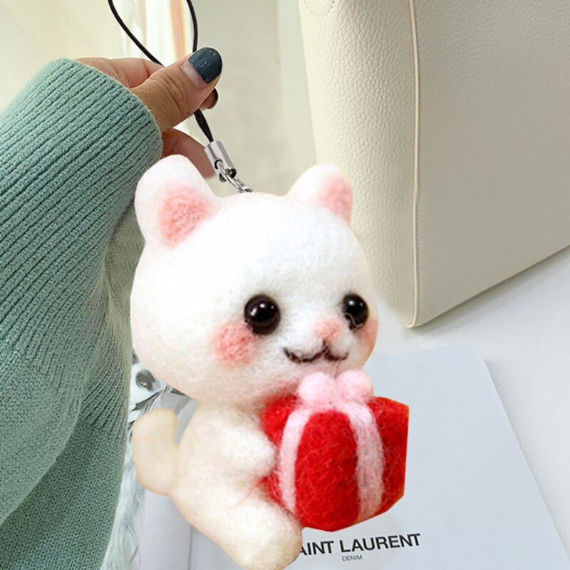 Fenrry Christmas Ζωικό μαλλί τσόχα Υλικό Πακέτο Σετ εκκίνησης βελόνας τσόχα για χειροποίητα παιχνίδια μη τελειωμένα χειροτεχνήματα DIY