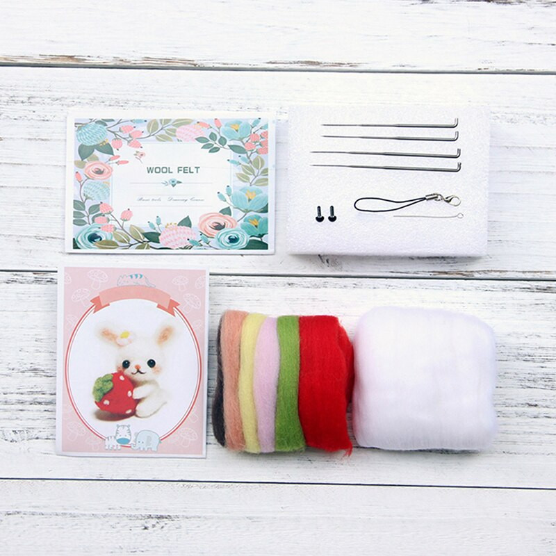 Fenrry Christmas Ζωικό μαλλί τσόχα Υλικό Πακέτο Σετ εκκίνησης βελόνας τσόχα για χειροποίητα παιχνίδια μη τελειωμένα χειροτεχνήματα DIY