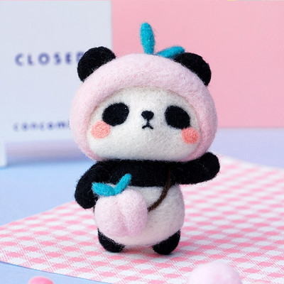 Fenrry Nedovršeni komplet od filca Kolekcija slatkih životinja Panda Doll Vuneni filcani materijali za filcanje DIY Komplet za filcanje iglom