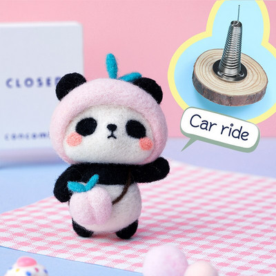 Fenrry Nedovršeni komplet od filca Kolekcija slatkih životinja Panda Doll Vuneni filcani materijali za filcanje DIY Komplet za filcanje iglom