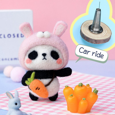Fenrry Nedovršeni komplet od filca Kolekcija slatkih životinja Panda Doll Vuneni filcani materijali za filcanje DIY Komplet za filcanje iglom