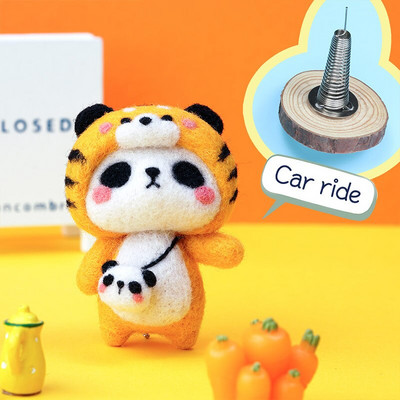 Fenrry Nedovršeni komplet od filca Kolekcija slatkih životinja Panda Doll Vuneni filcani materijali za filcanje DIY Komplet za filcanje iglom