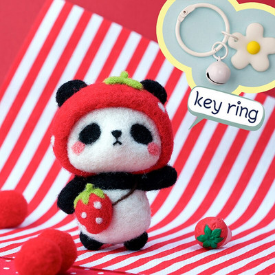 Fenrry Nedovršeni komplet od filca Kolekcija slatkih životinja Panda Doll Vuneni filcani materijali za filcanje DIY Komplet za filcanje iglom