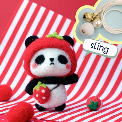 Fenrry Nedovršeni komplet od filca Kolekcija slatkih životinja Panda Doll Vuneni filcani materijali za filcanje DIY Komplet za filcanje iglom