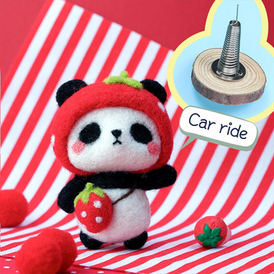 Fenrry Nedovršeni komplet od filca Kolekcija slatkih životinja Panda Doll Vuneni filcani materijali za filcanje DIY Komplet za filcanje iglom