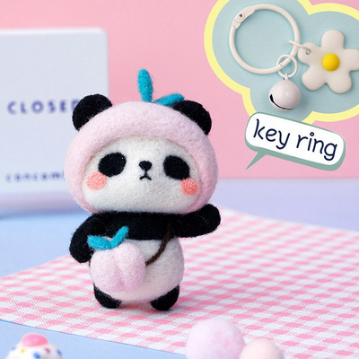 Fenrry Nedovršeni komplet od filca Kolekcija slatkih životinja Panda Doll Vuneni filcani materijali za filcanje DIY Komplet za filcanje iglom