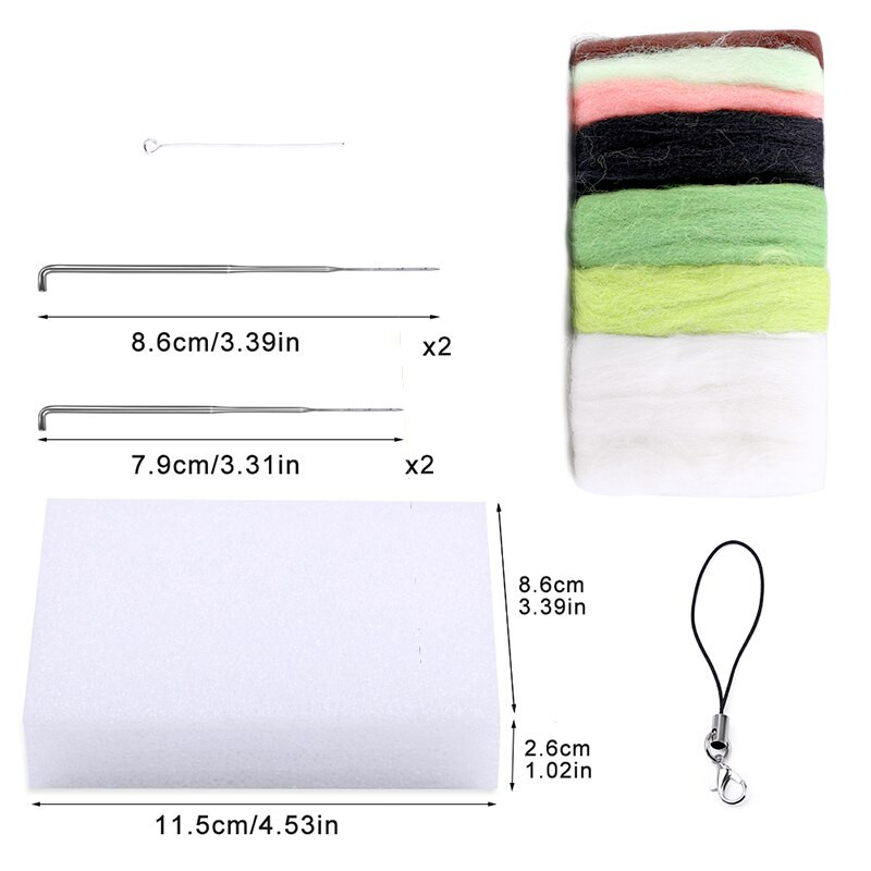 Fenrry Nedovršeni komplet od filca Kolekcija slatkih životinja Panda Doll Vuneni filcani materijali za filcanje DIY Komplet za filcanje iglom