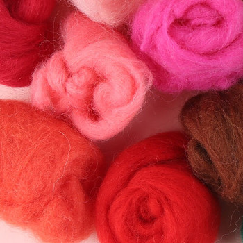 Nonvor 5g Red Serise Wool for Needle Felting Felt Craft Toys Felting Wool DIY Χειροποίητο αξεσουάρ υλικών χειροτεχνίας με βελόνα από τσόχα