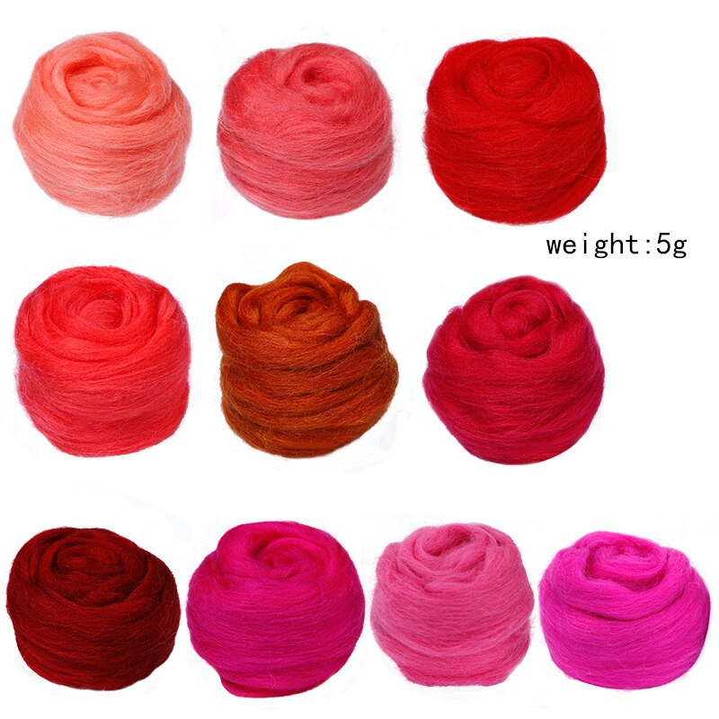 Nonvor 5g Red Serise vilna adatiniam vėlimui Veltinis amatų žaislai vėlimas vilna „pasidaryk pats“ rankų darbo vėlimas adatų amatų medžiagos Priedai