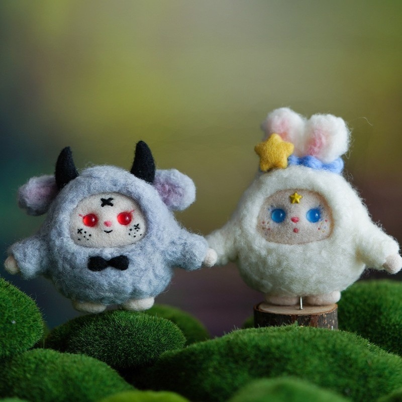 Plišana lutka Diy Poke Zabavni parovi Crtani filmovi od filca od vune Ručno izrađen materijal za parove Paket za rođendanski poklon Ukras Dekoracija Poklon nakit