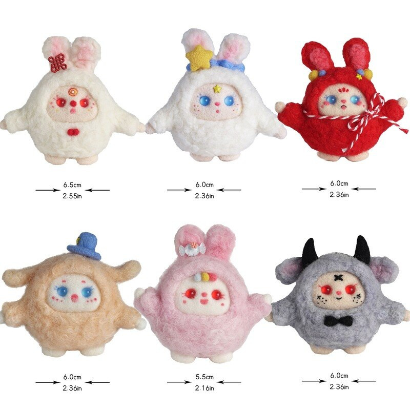 Plišana lutka Diy Poke Zabavni parovi Crtani filmovi od filca od vune Ručno izrađen materijal za parove Paket za rođendanski poklon Ukras Dekoracija Poklon nakit