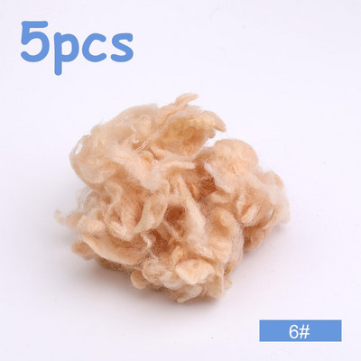 TLKKUE 5 τμχ 10 γρ. Κάθε σγουρή ίνα αλπακά για μάλλινη τσόχα DIY τσόχα βελόνας Roving για κανίς/μπισόν και τσόχα προβάτου για τσόχα