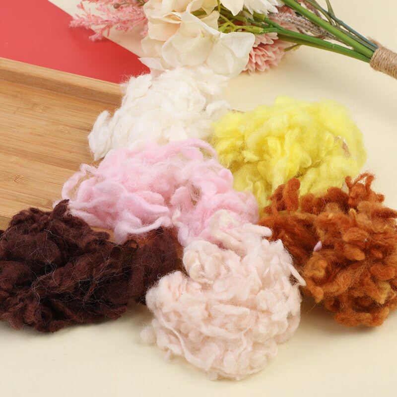 TLKKUE 5 τμχ 10 γρ. Κάθε σγουρή ίνα αλπακά για μάλλινη τσόχα DIY τσόχα βελόνας Roving για κανίς/μπισόν και τσόχα προβάτου για τσόχα