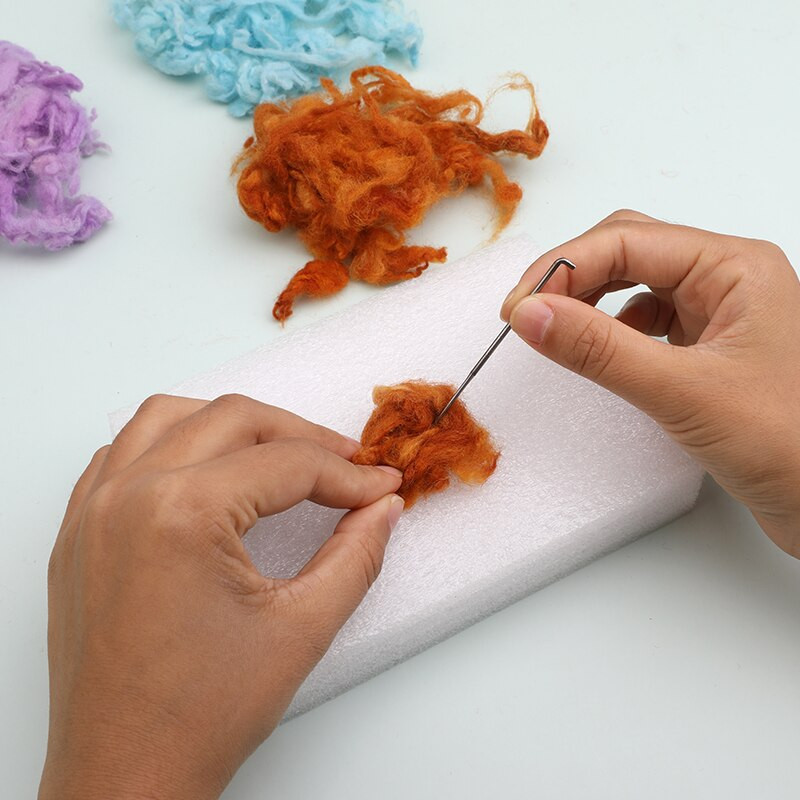 TLKKUE 5 τμχ 10 γρ. Κάθε σγουρή ίνα αλπακά για μάλλινη τσόχα DIY τσόχα βελόνας Roving για κανίς/μπισόν και τσόχα προβάτου για τσόχα