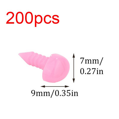 TLKKUE 100/200 τμχ Πλαστικά μάτια ματιών Παιχνίδι Ασφαλείας Μάτια για Γεμιστά Ζώα Κιτ βελόνας με τσόχα μάτια για κατασκευή κούκλων DIY