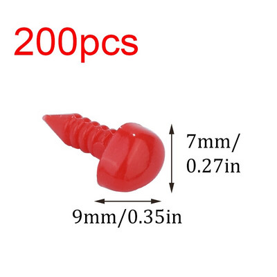 TLKKUE 100/200 τμχ Πλαστικά μάτια ματιών Παιχνίδι Ασφαλείας Μάτια για Γεμιστά Ζώα Κιτ βελόνας με τσόχα μάτια για κατασκευή κούκλων DIY