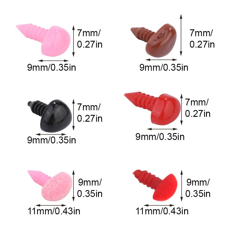 TLKKUE 100/200 τμχ Πλαστικά μάτια ματιών Παιχνίδι Ασφαλείας Μάτια για Γεμιστά Ζώα Κιτ βελόνας με τσόχα μάτια για κατασκευή κούκλων DIY