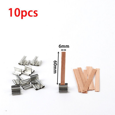 7 τμχ Κυλινδρικά Ξύλινα Φυτίλια Κεριών Σετ Στρογγυλά Σωλήνα Πυρήνες Ξύλου Κεριού με Βάση για Κατασκευή Κεριών Χειροτεχνίας Φιτίλι από παρφίνη σόγιας