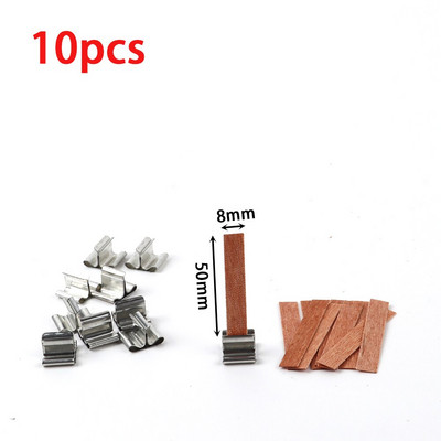 7 τμχ Κυλινδρικά Ξύλινα Φυτίλια Κεριών Σετ Στρογγυλά Σωλήνα Πυρήνες Ξύλου Κεριού με Βάση για Κατασκευή Κεριών Χειροτεχνίας Φιτίλι από παρφίνη σόγιας