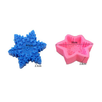 Χριστουγεννιάτικη νιφάδα χιονιού Χειροποίητο σαπούνι εποξειδικό κερί Καλούπι Food Grade Fondant Mousse Φόρμα ψησίματος Εξαγωνικά καλούπια σιλικόνης αρωματοθεραπείας