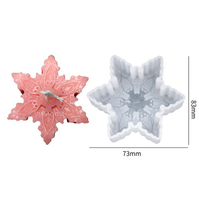 Χριστουγεννιάτικη νιφάδα χιονιού Χειροποίητο σαπούνι εποξειδικό κερί Καλούπι Food Grade Fondant Mousse Φόρμα ψησίματος Εξαγωνικά καλούπια σιλικόνης αρωματοθεραπείας