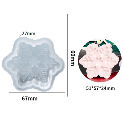 Χριστουγεννιάτικη νιφάδα χιονιού Χειροποίητο σαπούνι εποξειδικό κερί Καλούπι Food Grade Fondant Mousse Φόρμα ψησίματος Εξαγωνικά καλούπια σιλικόνης αρωματοθεραπείας