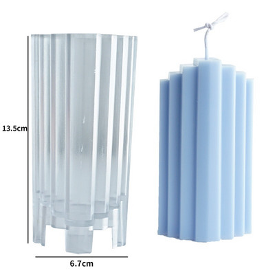 Εύκολη φόρμα ακρυλικών κεριών Μεγάλη ριγέ κολωνική κωνική φόρμα κυλίνδρου Διακόσμηση σπιτιού Στολίδια παρεκκλησιών γάμου DIY Δώρα