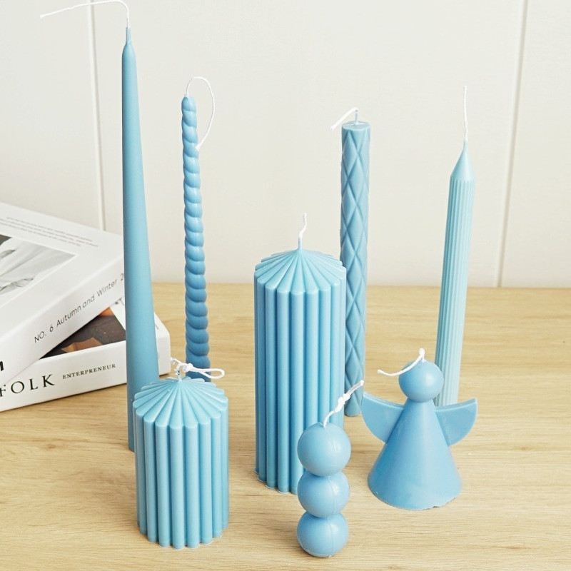 Εύκολη φόρμα ακρυλικών κεριών Μεγάλη ριγέ κολωνική κωνική φόρμα κυλίνδρου Διακόσμηση σπιτιού Στολίδια παρεκκλησιών γάμου DIY Δώρα