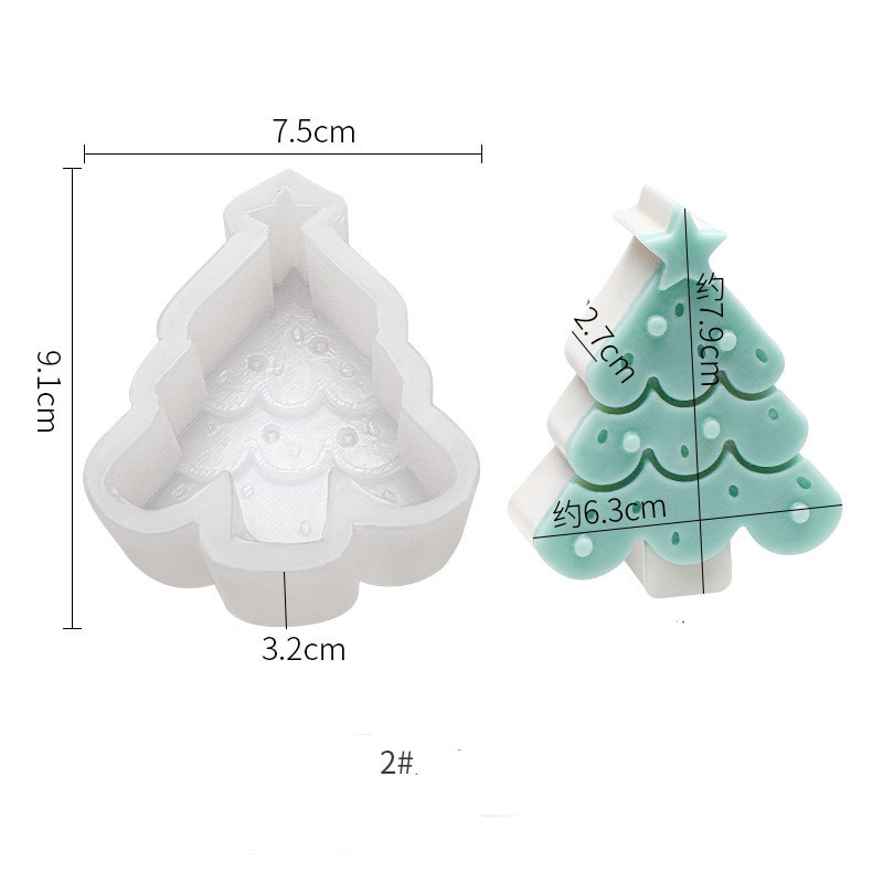 Mold pentru lumânări pentru brad de Crăciun, bricolaj, pâine ghimbir, om om de zăpadă, lumânări, ciocolată, săpun, rășină, matriță din silicon pentru fabricarea lumânărilor