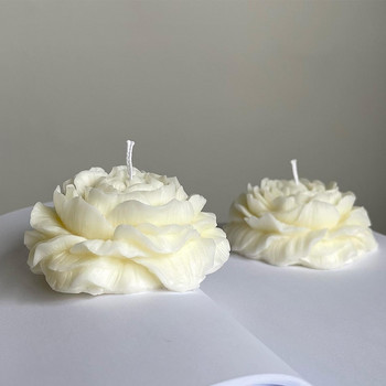Направи си сам голяма свещ с цветя от божур Силиконова форма 3D форма на цвете на лотос Форма за сапун от гипсова смола Ръчно изработени занаяти Форми за печене Домашен декор