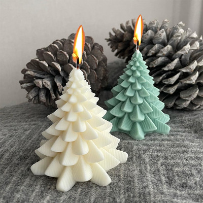 Силиконова форма за свещи с аромат на Коледа Направи си сам Коледна елха Гипсова смола Форма за изработване на занаяти Ръчно изработен сапун Шоколадова форма Консумативи