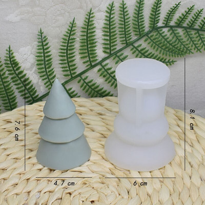 Ziemassvētku smaržas silikona sveču veidne DIY Ziemassvētku eglīšu ģipša sveķu amatniecība veidņu izgatavošanai ar rokām gatavotas ziepes šokolādes veidņu piederumi