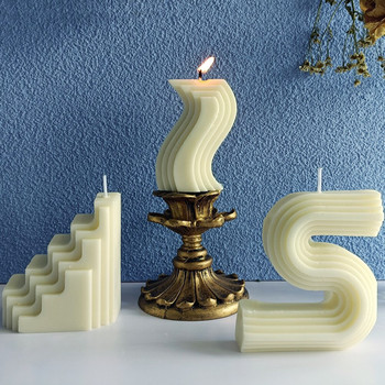 Спирала с дълъг полюс Силиконова форма за свещ за Направи си сам Геометрия Изработка на кръгли свещи Смола Сапунена форма Ръчно изработен подарък Домашен декор